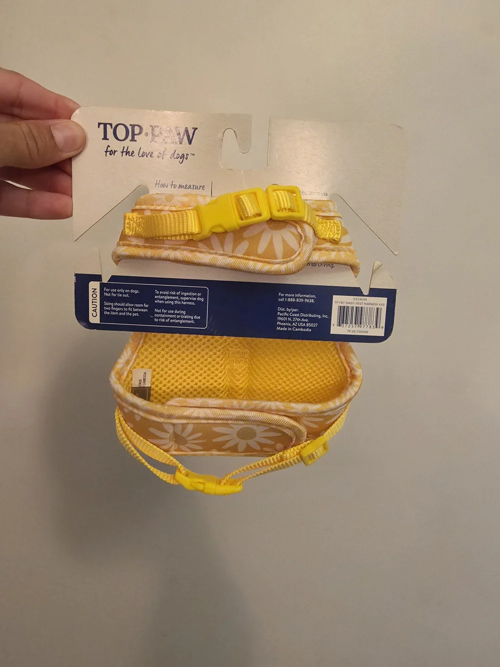 Top Paw Yellow Daisy Fashion Comfort Vest Harness